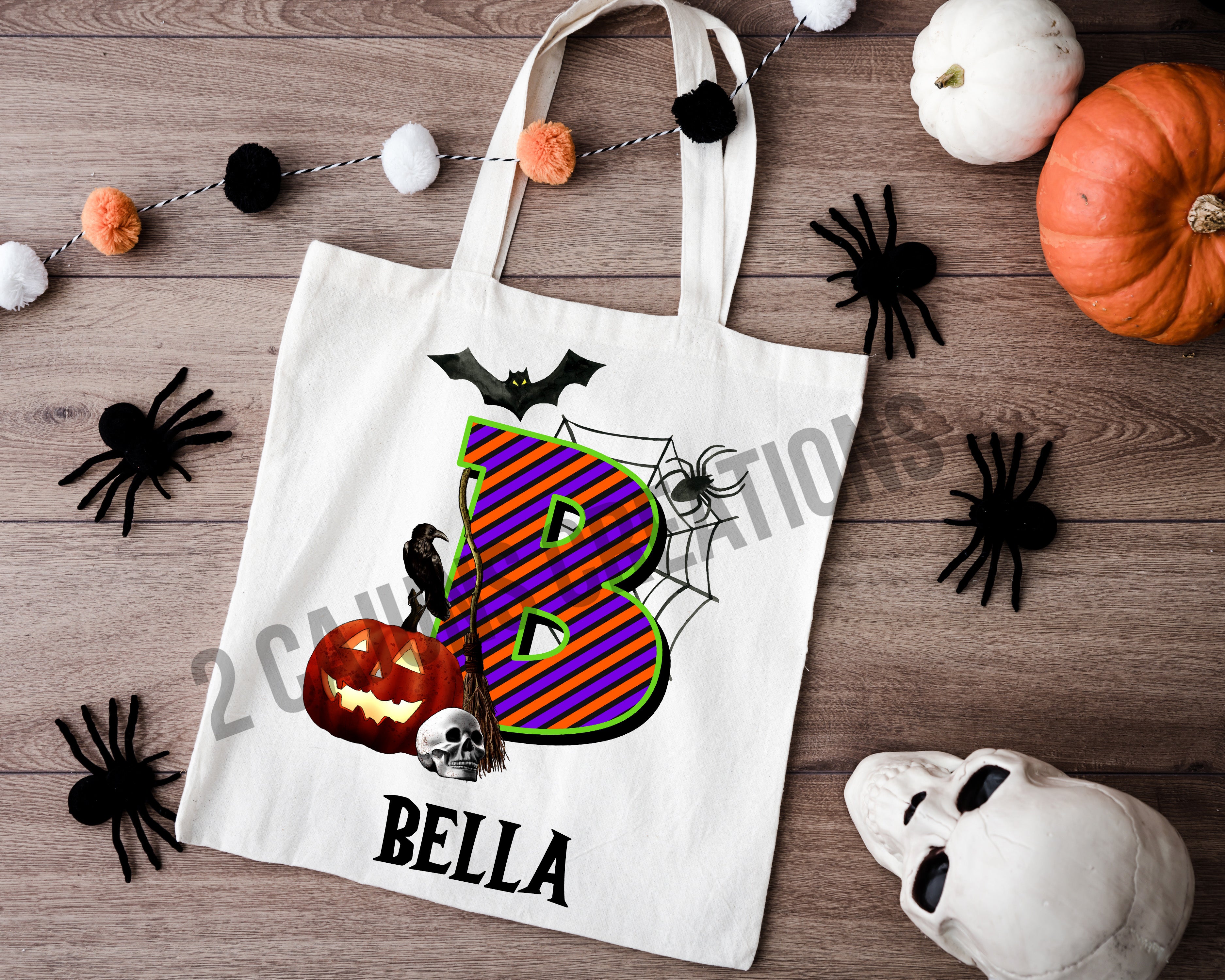 Personalized Halloween Trick or Treat Tote Bag