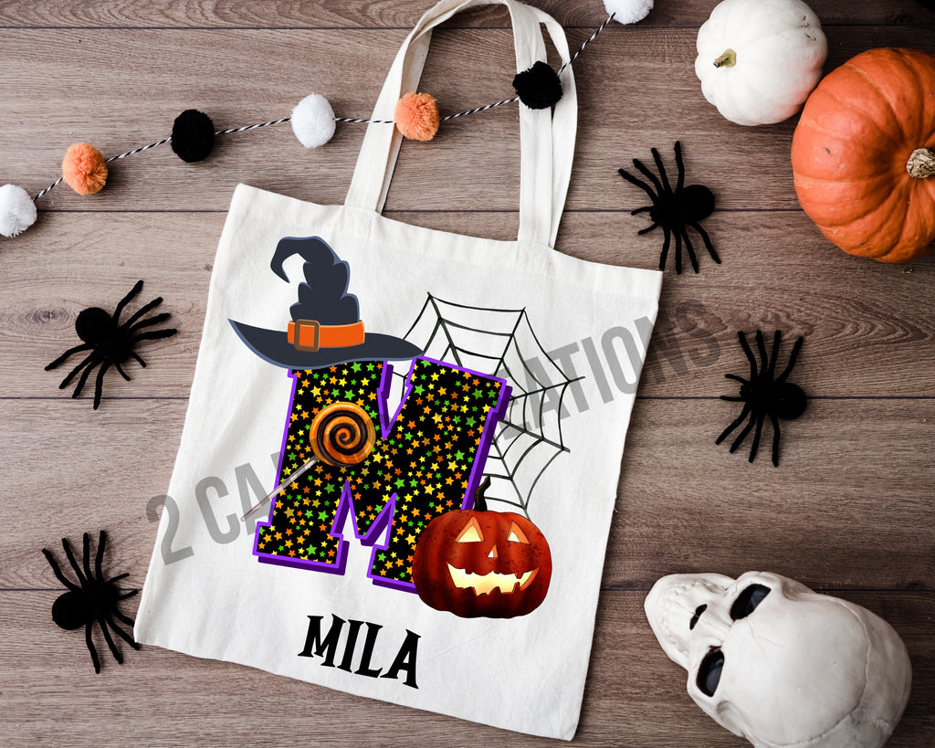 Personalized Halloween Trick or Treat Tote Bag