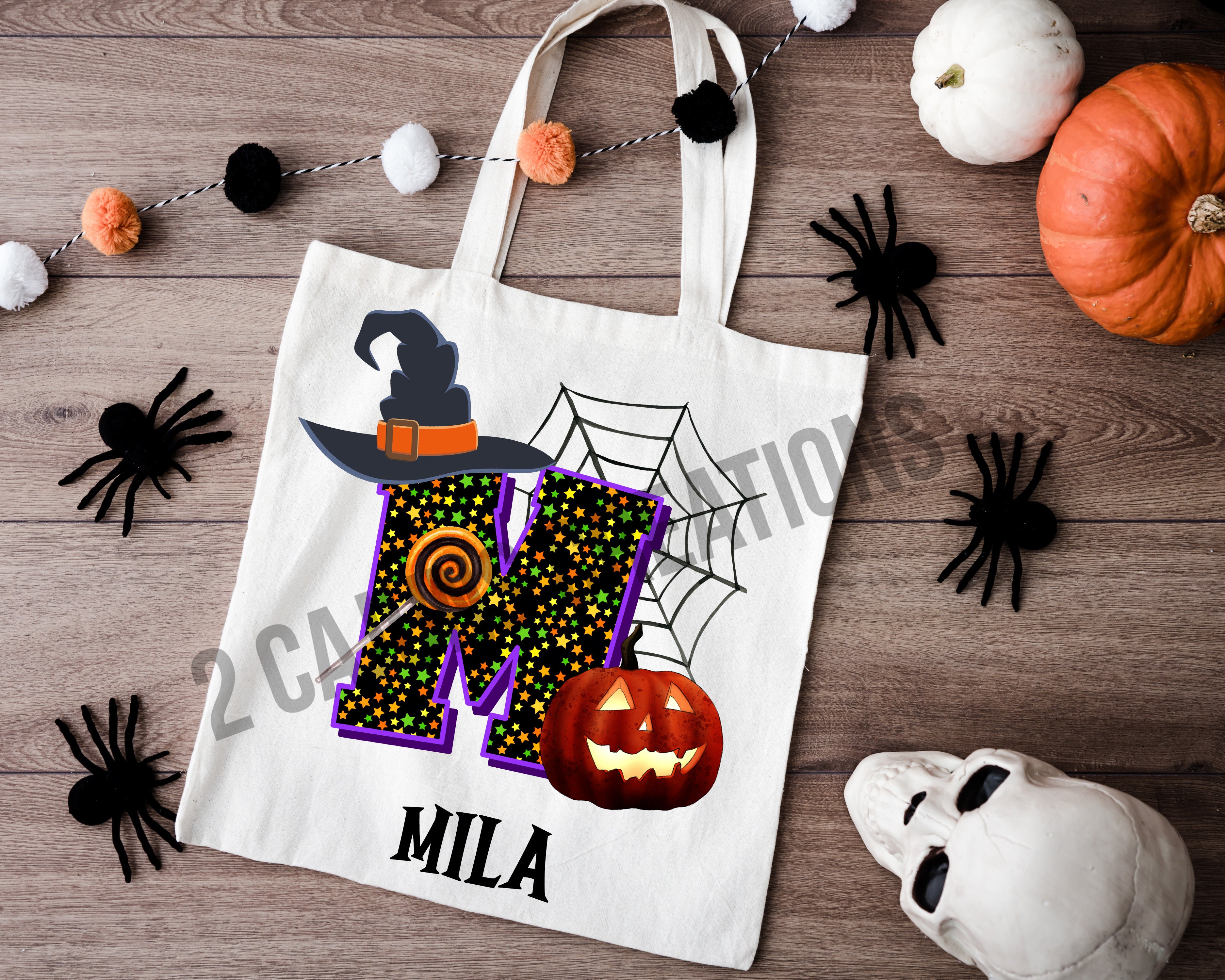 Personalized Halloween Trick or Treat Tote Bag