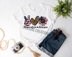 Peace Love America Tshirt - Patriotic 4th of July Tee