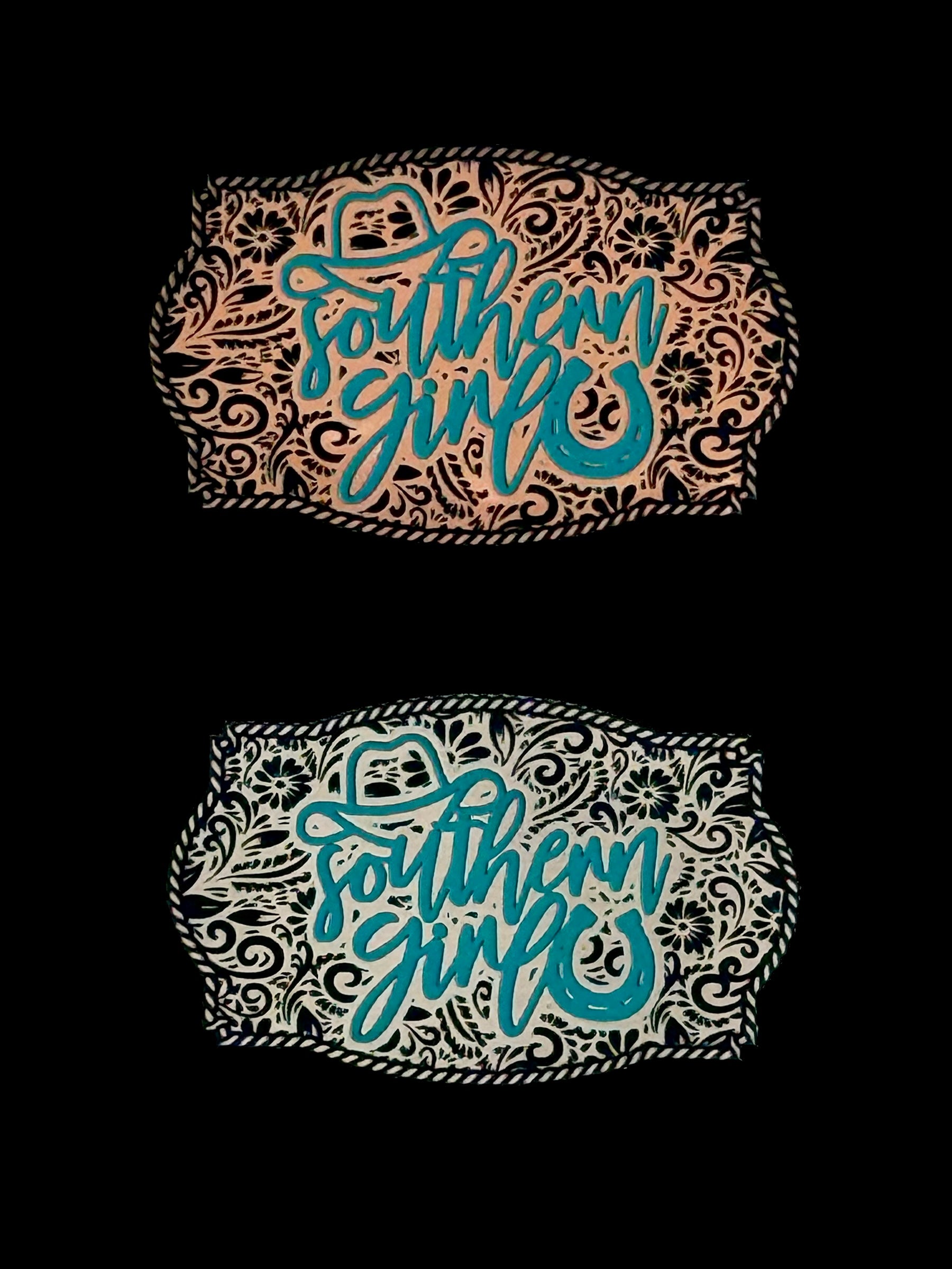 Southern Girl Western Style Tooled Acrylic Laser Engraved Hat Patch