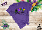 Peace Love and Mardi Gras Tshirt - Multiple Colors Available