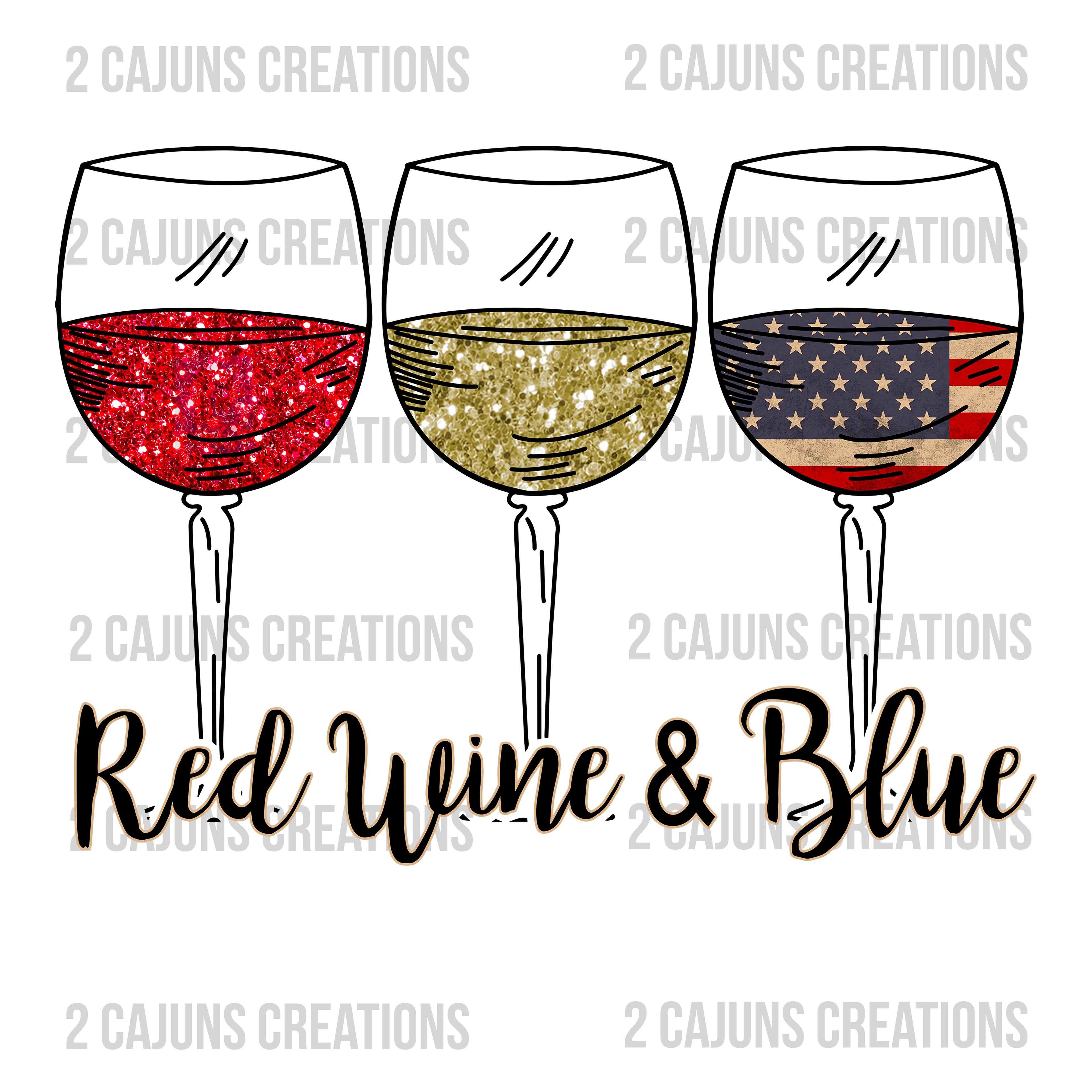 Red Wine & Blue - July 4th - Independence Day - DTF Transfer