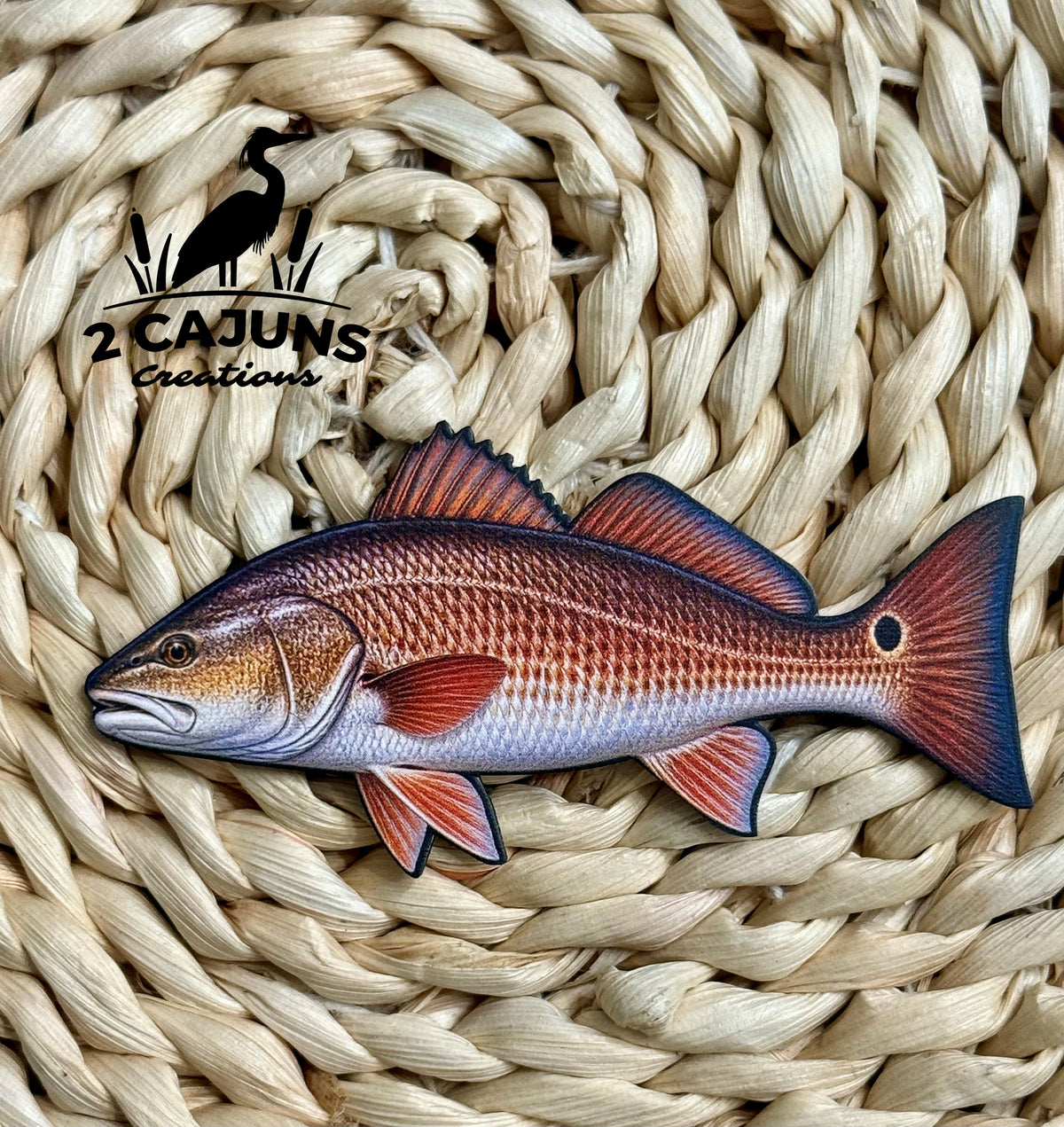Redfish - Red Drum - Die Cut UV Printed Hat Patch