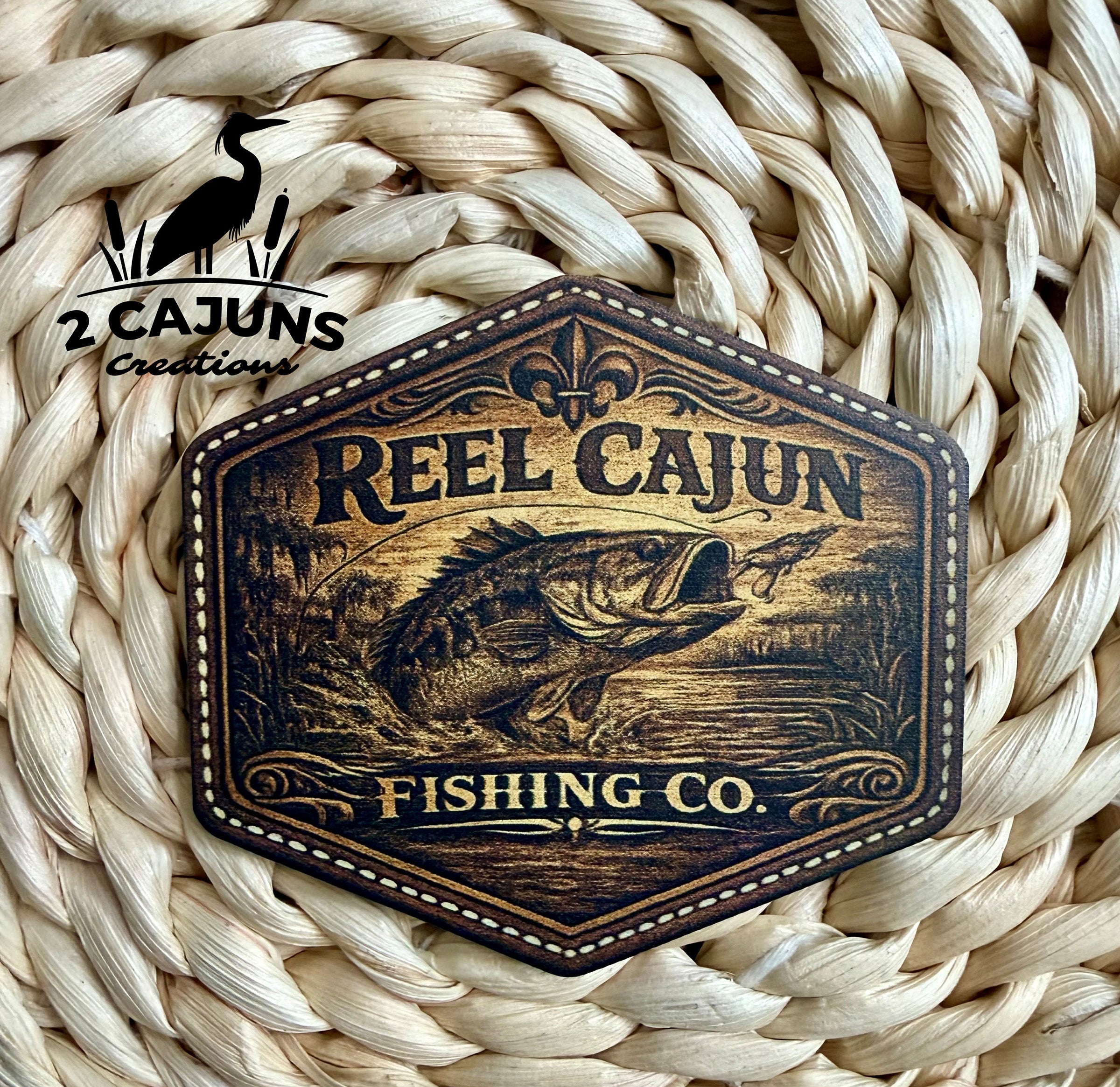 Reel Cajun Fishing Co Louisiana UV Printed Hat Patch
