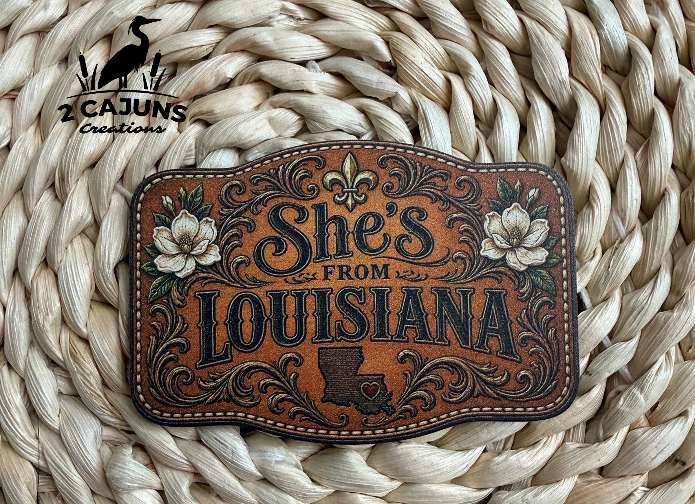 She's From Louisiana UV Printed Hat Patch