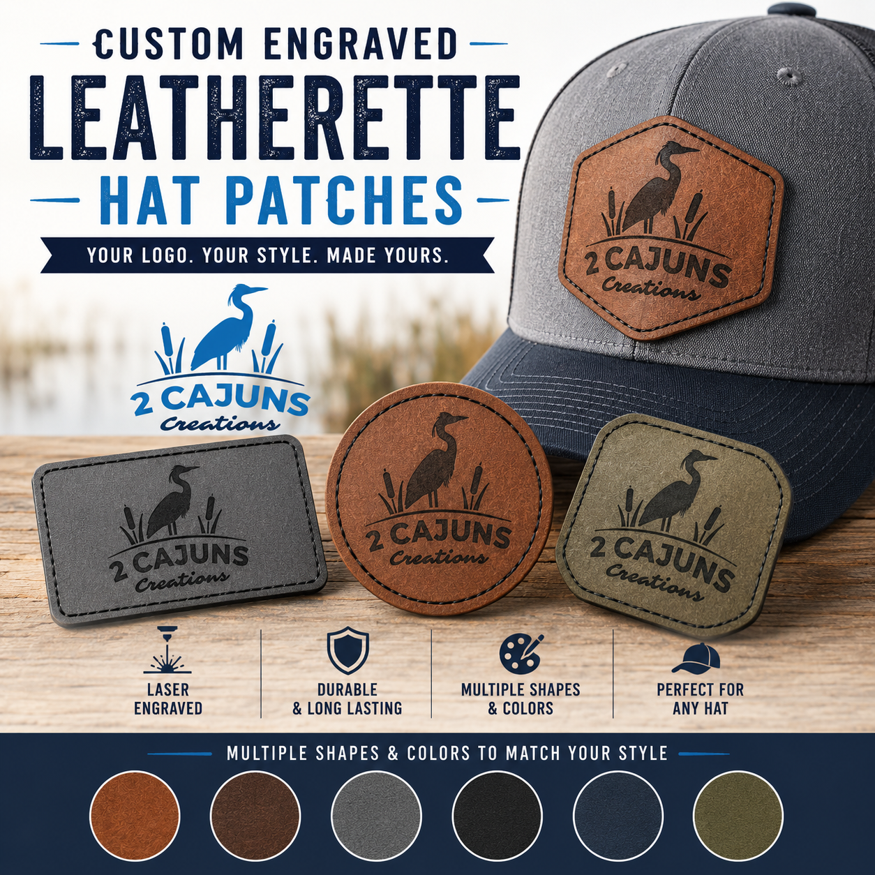 Bulk Wholesale Pricing Custom Leatherette Engraved Patches