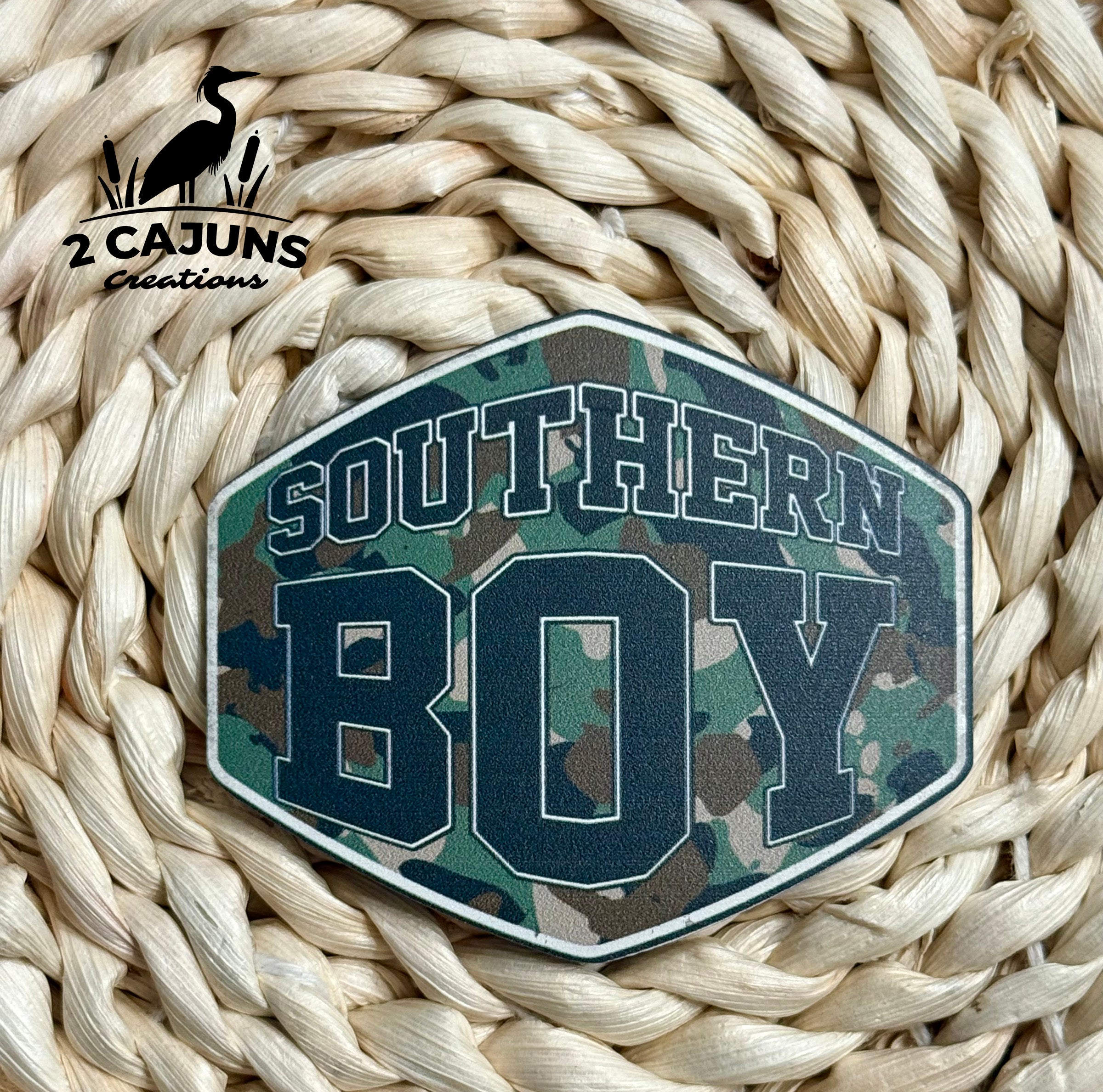 Southern Boy Hex UV Printed Leatherette Hat Patch