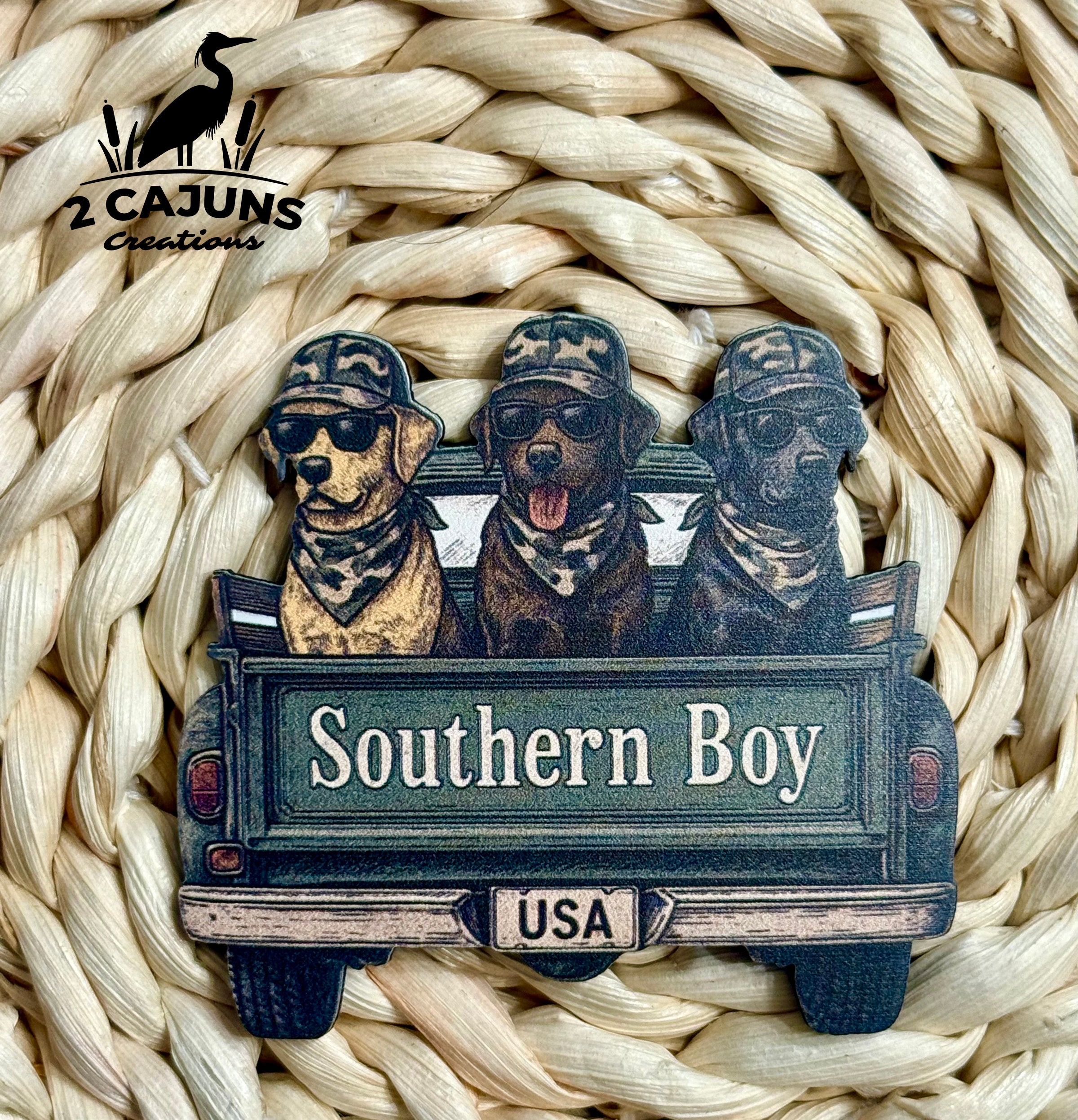 Southern Boy Labs in Truck UV Printed Leatherette Hat Patch