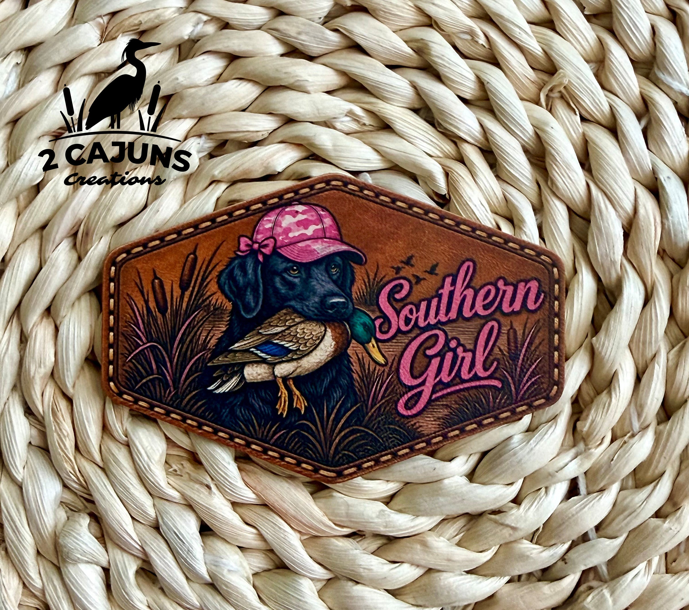 Southern Girl Lab with Duck UV Printed Hat Patch