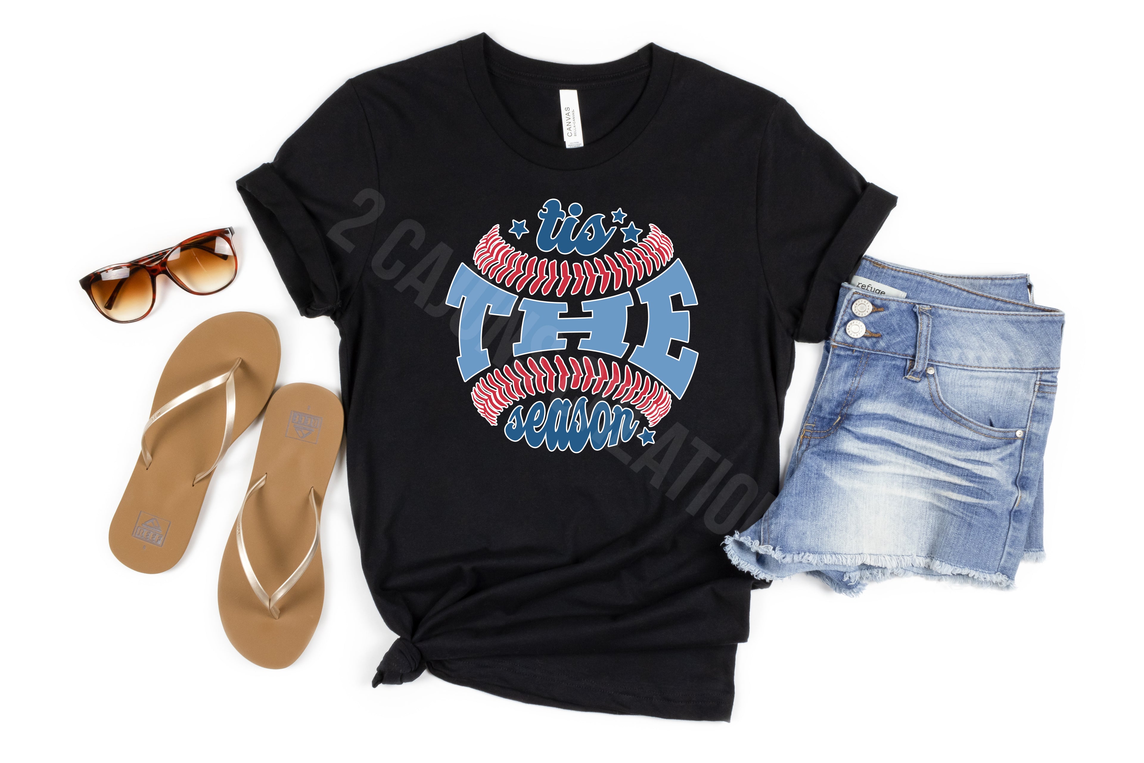 Baseball Tis The Season Crew Neck Tshirt - Baseball Mom Tee