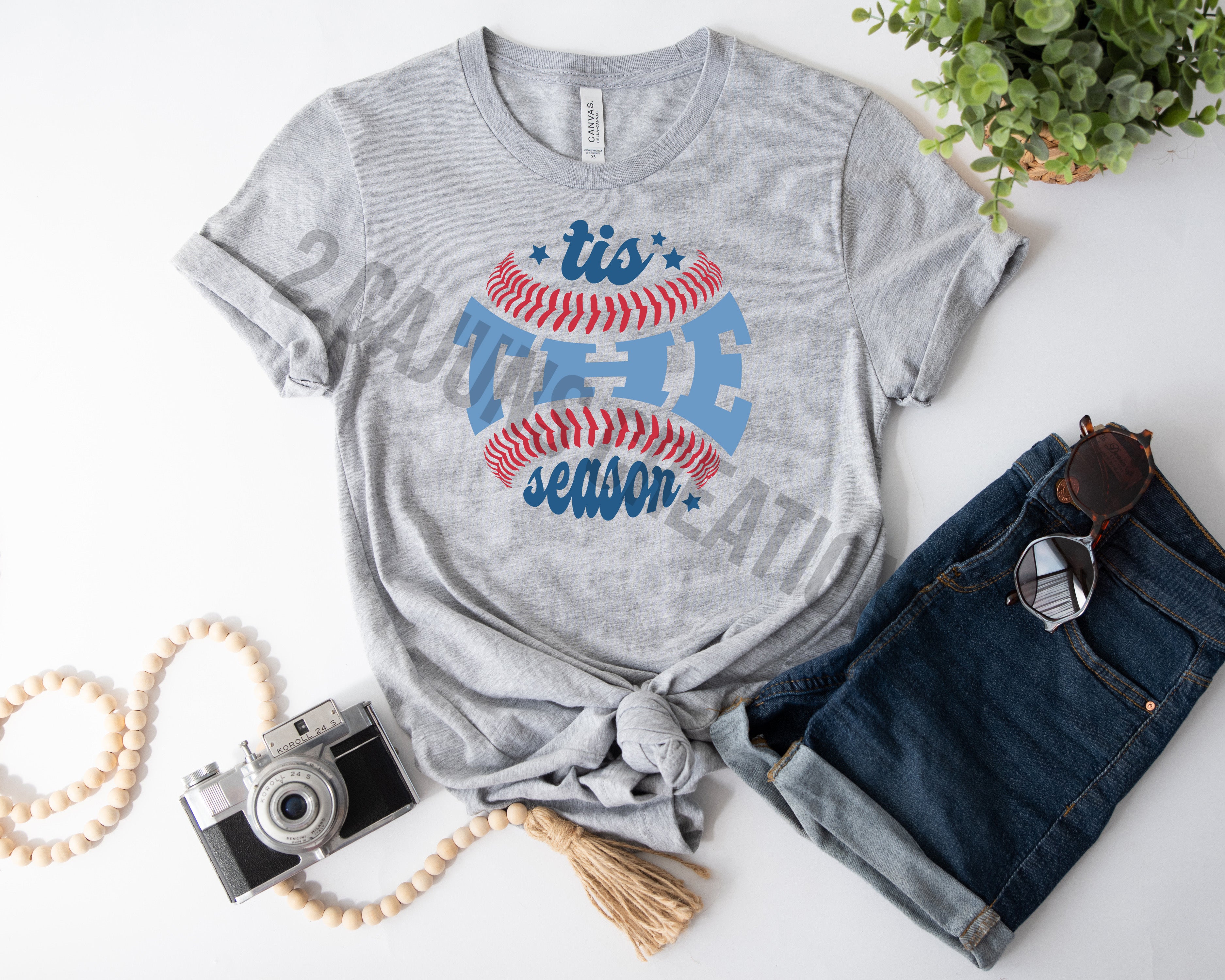 Baseball Tis The Season Crew Neck Tshirt - Baseball Mom Tee