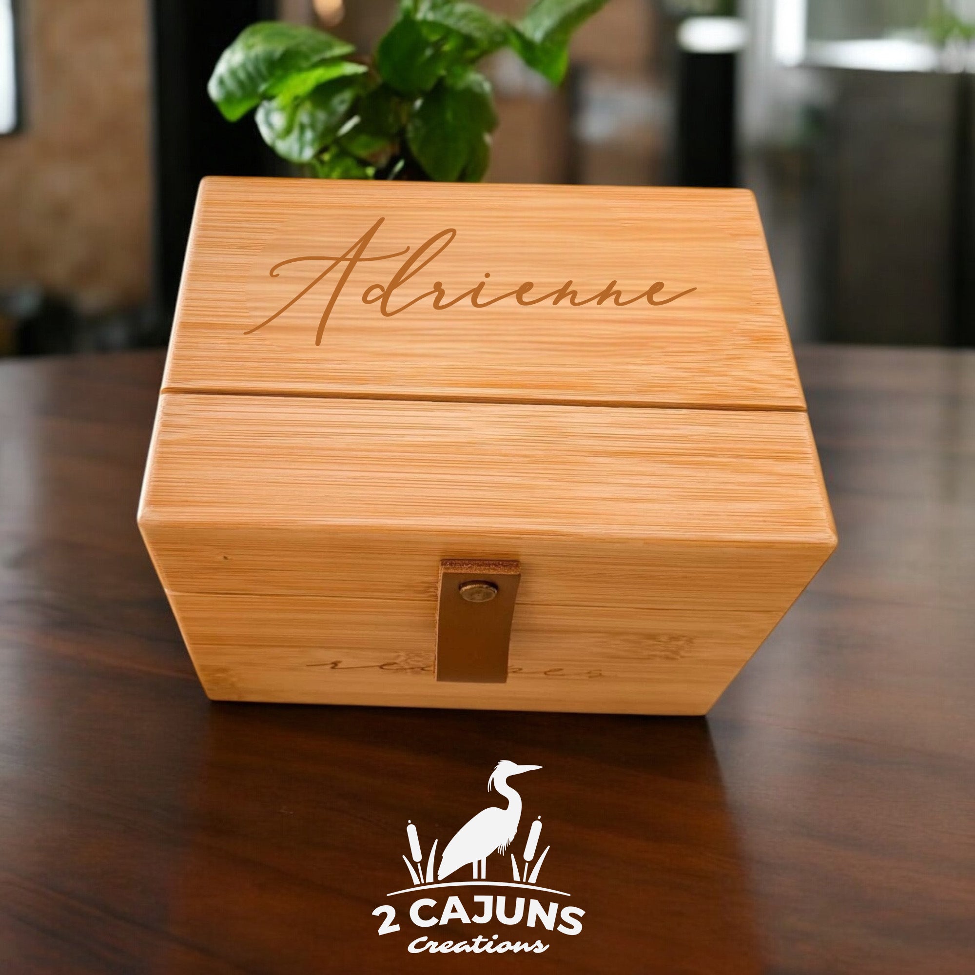 Laser Engraved Personalized Recipe Box - Recipe Cards and Dividers Included - Housewarming, Mother's Day, Bridal Shower, Hostess, or Wedding Gift