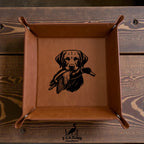 Catch All Valet Tray for Keys, Wallet, Change - Leatherette - Choice of 3 Designs