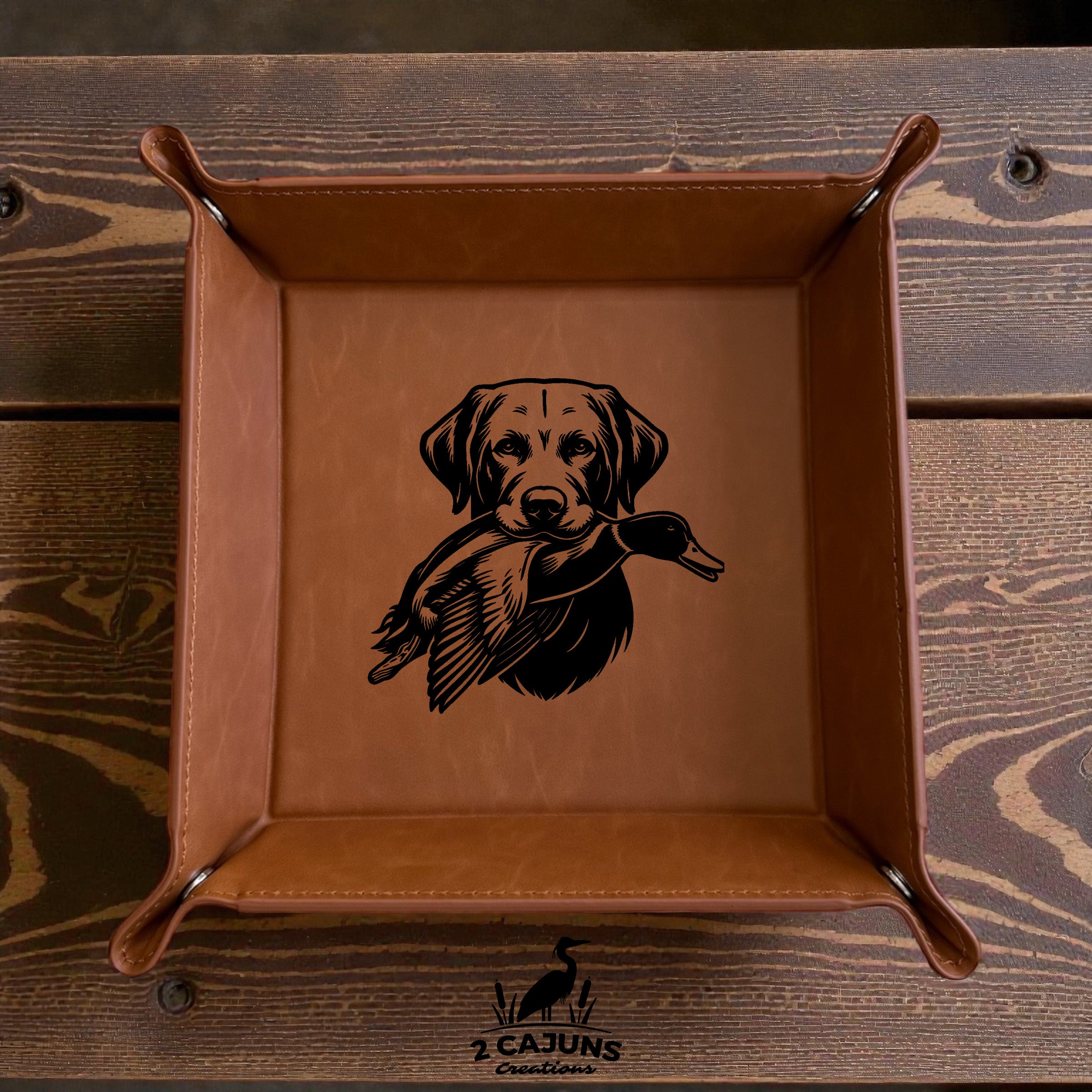 Catch All Valet Tray for Keys, Wallet, Change - Leatherette - Choice of 3 Designs