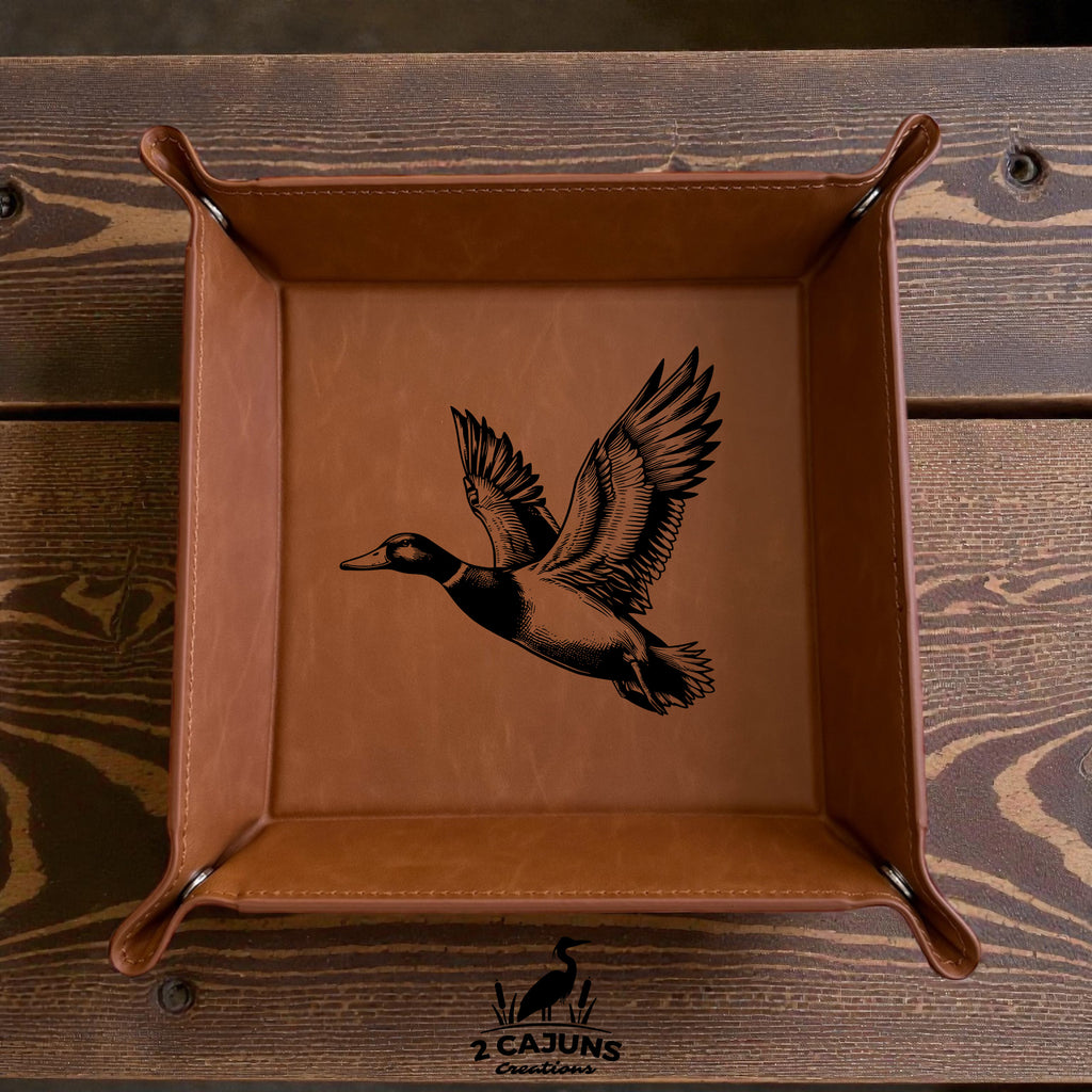 Catch All Valet Tray for Keys, Wallet, Change - Leatherette - Choice of 3 Designs