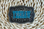 YeeHaw Scroll Design Acrylic Laser Engraved Hat Patch