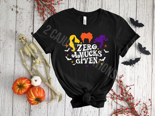 Zero Amucks Given Halloween Tshirt - Hocus Pocus