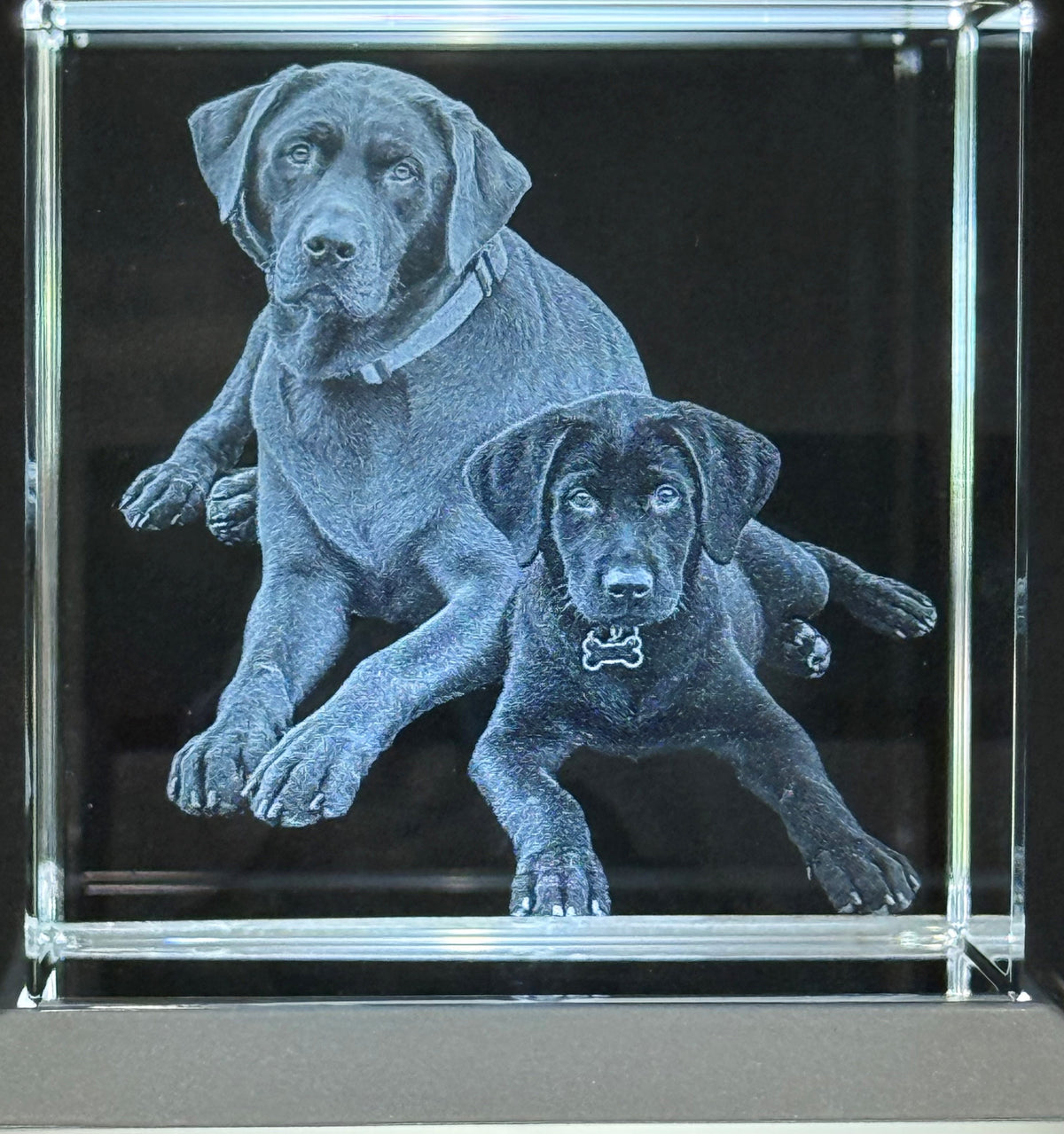 Personalized Inner Engraved Keepsake High Quality K9 Crystal w/ LED Base