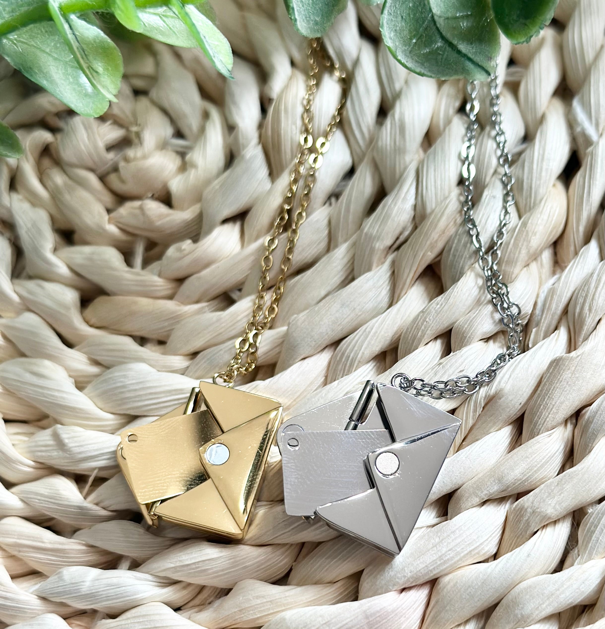 Secret Message Envelope Necklace - Personalizable Secret Note Included