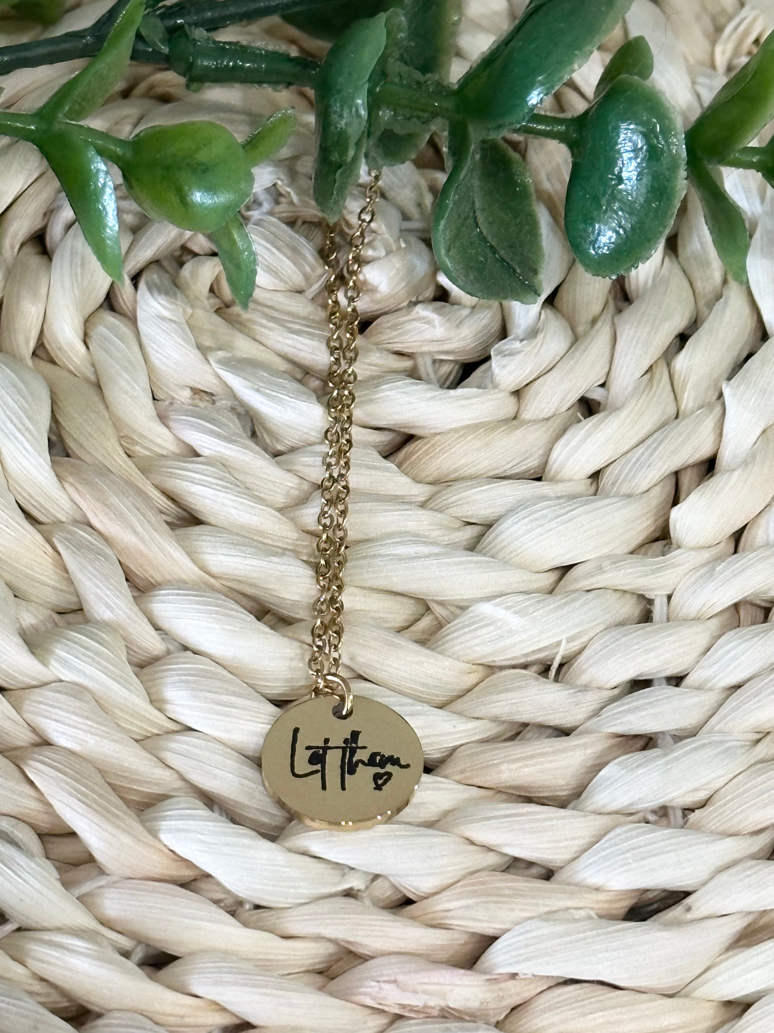 Let Them Engraved Circle Pendant Necklace