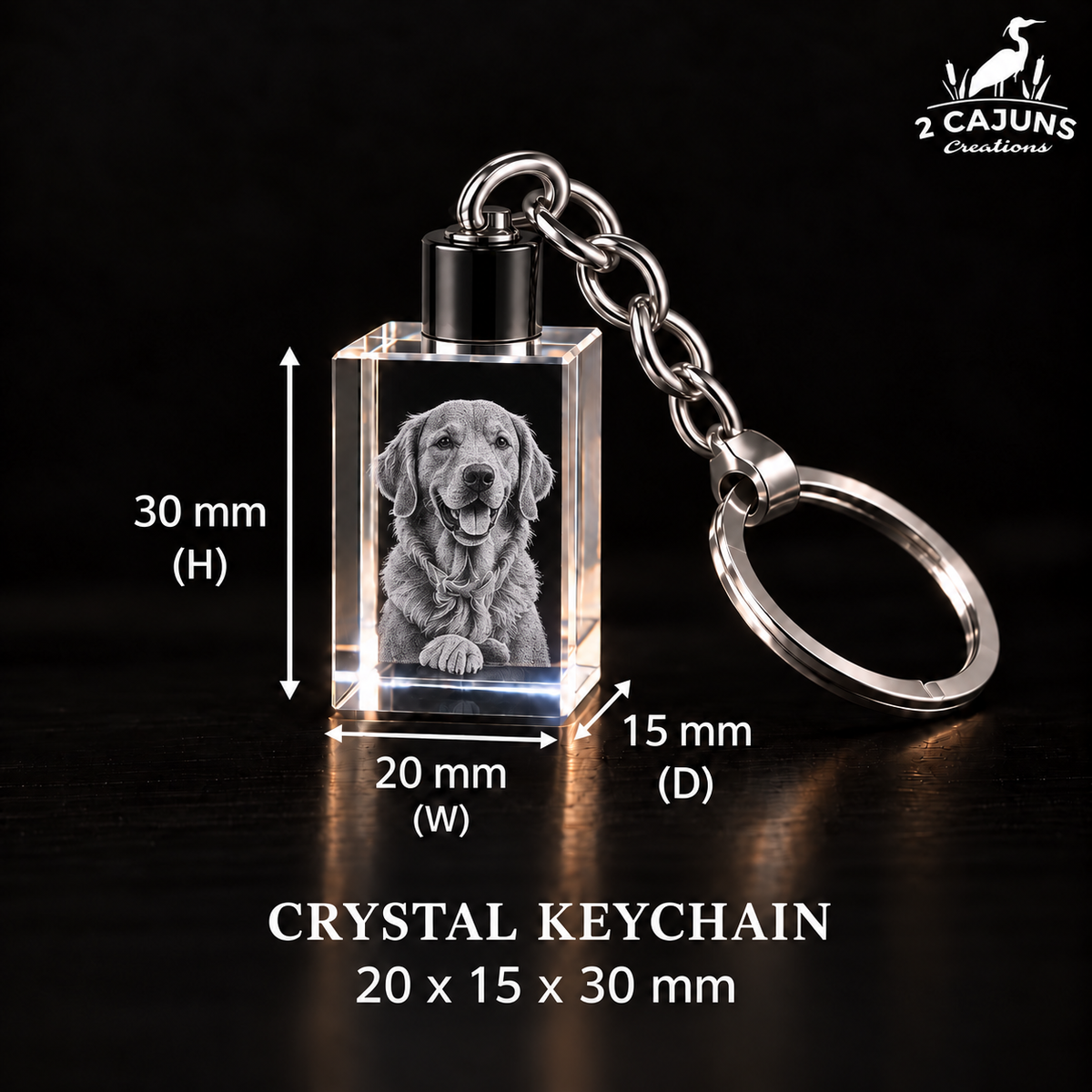 Personalized Engraved Keepsake High Quality K9 Crystal w/ LED Base