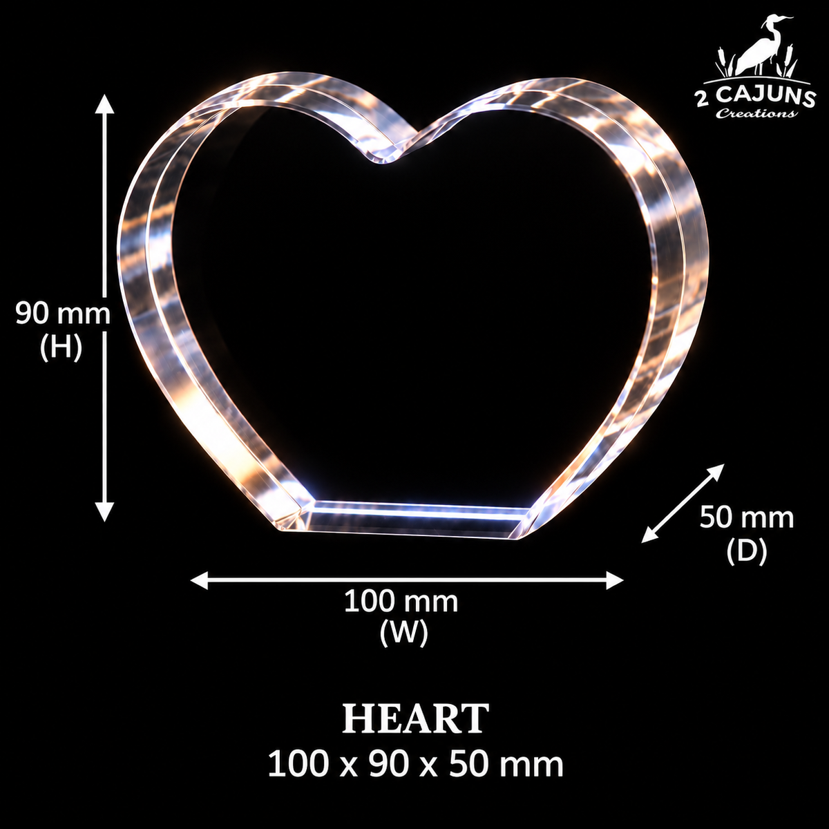 Personalized Engraved Keepsake High Quality K9 Crystal w/ LED Base