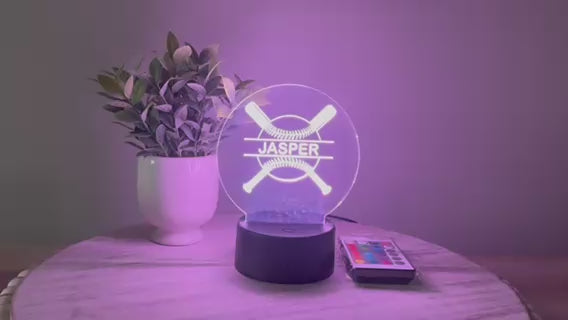 Personalized LED Nightlight - Baseball, Soccer, Dance, Unicorn