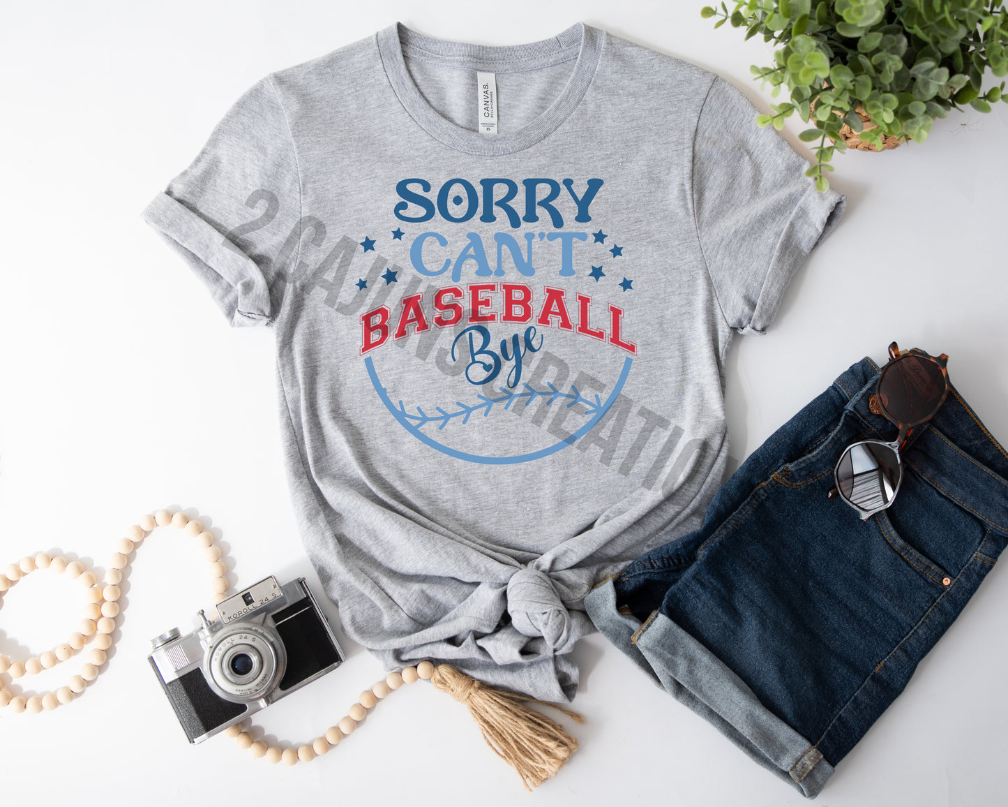 Sorry Can't Baseball Bye Crew Neck Tshirt - Baseball Mom Tee